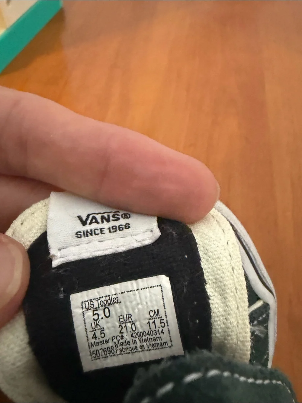 Vans Kids Checkerboard Velcro Sneakers - Black/White/Forest Green